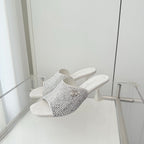 CC 26 Sandal 70 White Rhinstone Deer Hide 597373