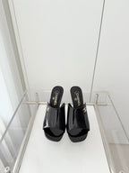 Chanel 26 Sandal 90 Black in Patent Leather 597367