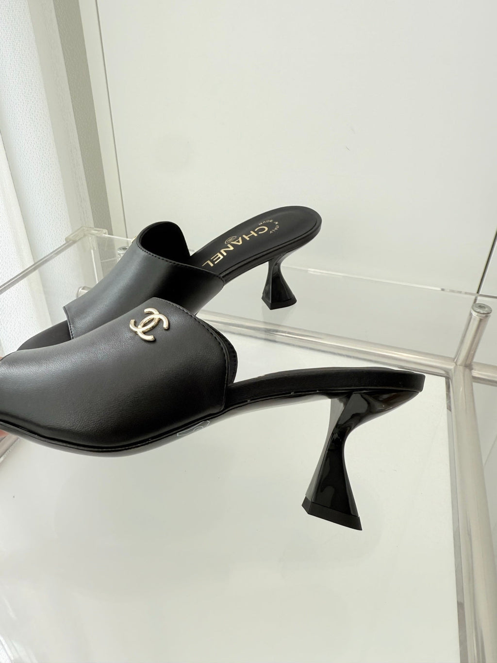 Chanel 26 Sandal 70 Black in Lambskin 597364