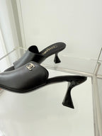 Chanel 26 Sandal 70 Black in Lambskin 597364