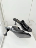 Chanel 26 Sandal 70 Black in Patent Leather 597361