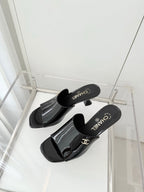 Chanel 26 Sandal 70 Black in Patent Leather 597361