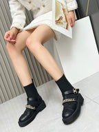 Chanel Chain Sock Ankle Boots Black Wool Flyknit 597917
