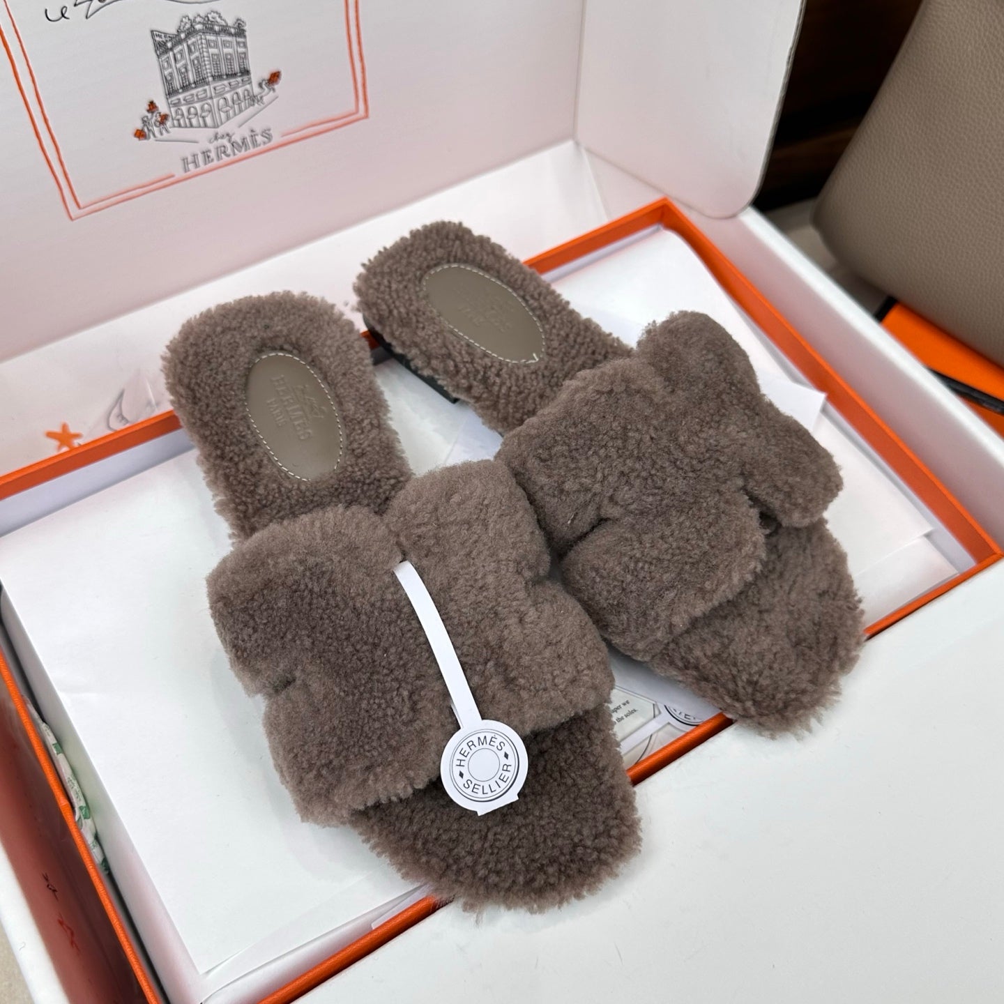 HM Oran Sandal Taupe Wool 598205