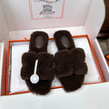 HM Oran Sandal Chocolate Wool 598201