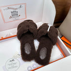 HM Oran Sandal Chocolate Wool 598201