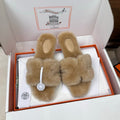 HM Oran Sandal Light Beige Wool Velvet 598194
