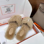 HM Oran Sandal Light Beige Wool Velvet 598194