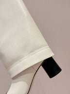 Chanel 26 Newest Runway Style Riding White Boots in Cowhide 598320