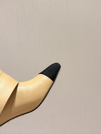 Chanel 26 Newest Runway Style Riding Beige Boots in Cowhide 598319