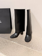 Chanel 26 Newest Runway Style Riding Black Boots in Cowhide 598318