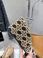 CD Attitude Wedge Sandals Beige in Cowhide 598184