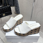 CD Attitude Wedge Sandals White in Cowhide 598182