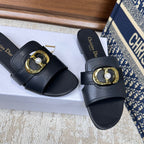 CD Montaigne Sandals Black in Calfskin 598176