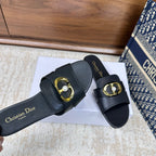 CD Montaigne Sandals Black in Calfskin 598176