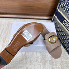 CD Montaigne Sandals Taupe in Calfskin 598171