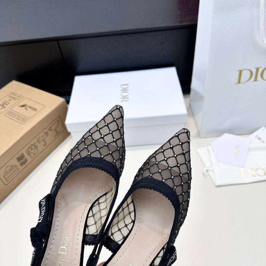 Dior J'Adior Slingback High-Heel 65 Black in Sheepskin 598143