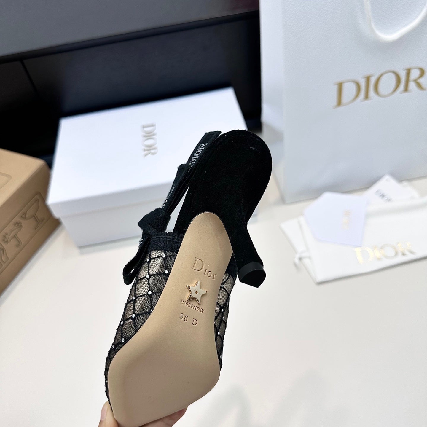 Dior J'Adior Slingback High-Heel 65 Black in Sheepskin 598143