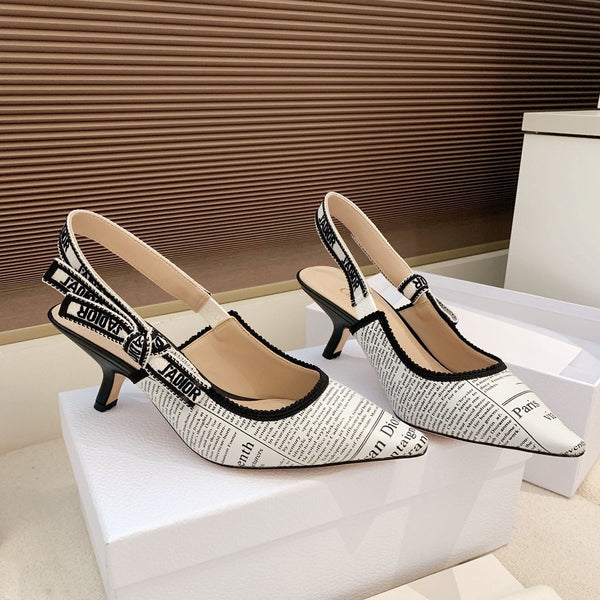 CD J'Adior Strappy Open Back Sandals 65 White in Sheepskin 598121
