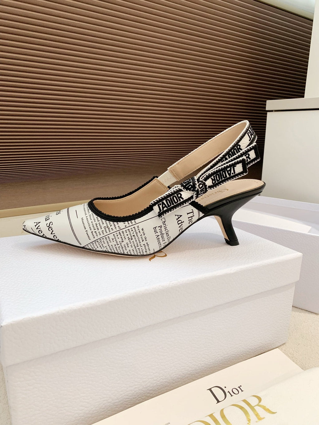 CD J'Adior Strappy Open Back Sandals 65 White in Sheepskin 598121