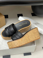 CD Dway Platform Heel 80mm Sandals Black Calskin
