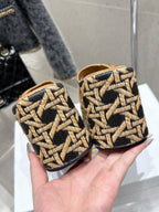 CD 25SS D-Attitude Wedge Sandals 90 Brown in Cowhide 598109