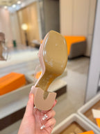 LV Swing Platform Sandal 11cm Light Pink Cow Patent Leather 600330