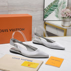 LV 26ss Legacy Slingback Flats Silver in Cowhide 600636
