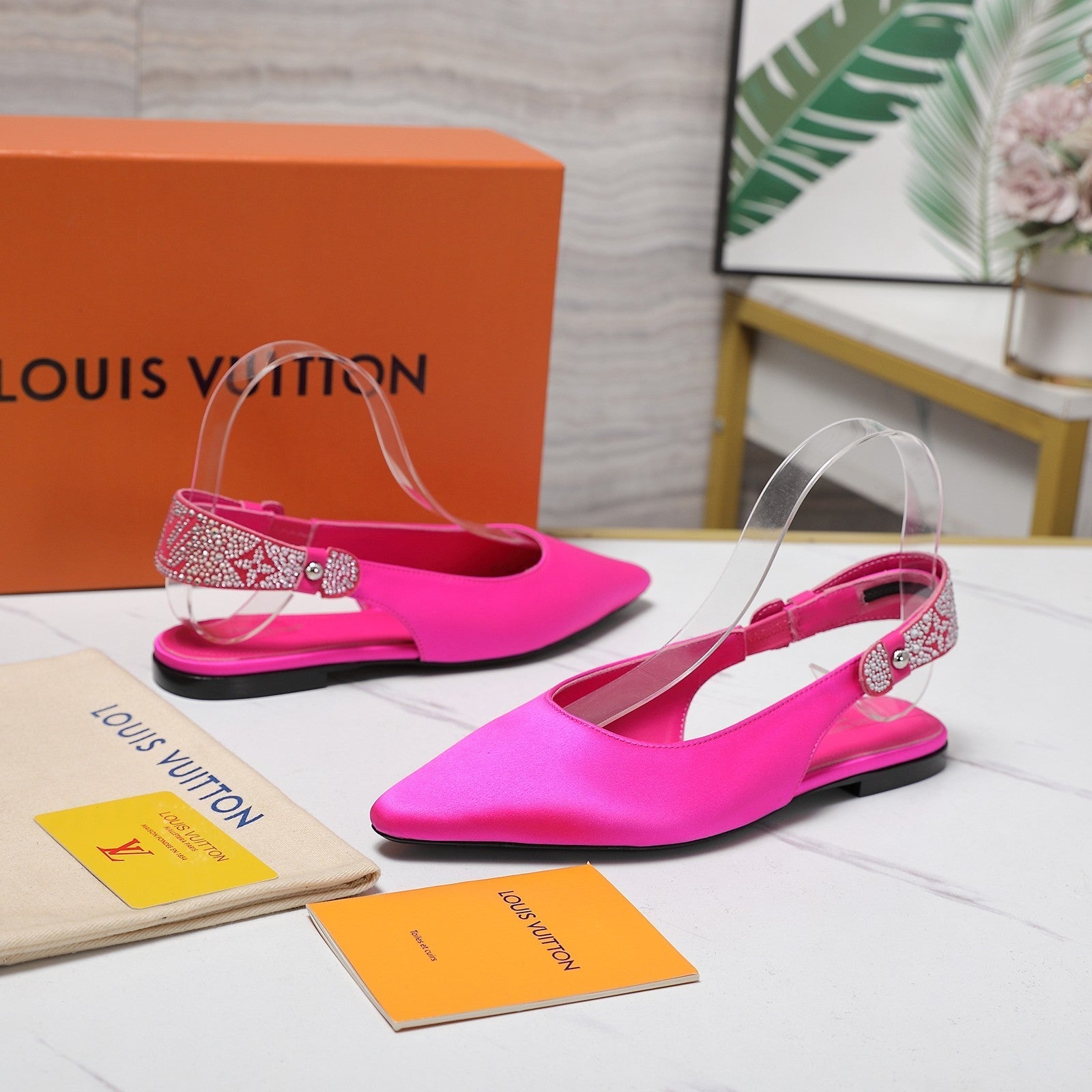 LV 26ss Legacy Slingback Flats Pink in Cowhide 600637