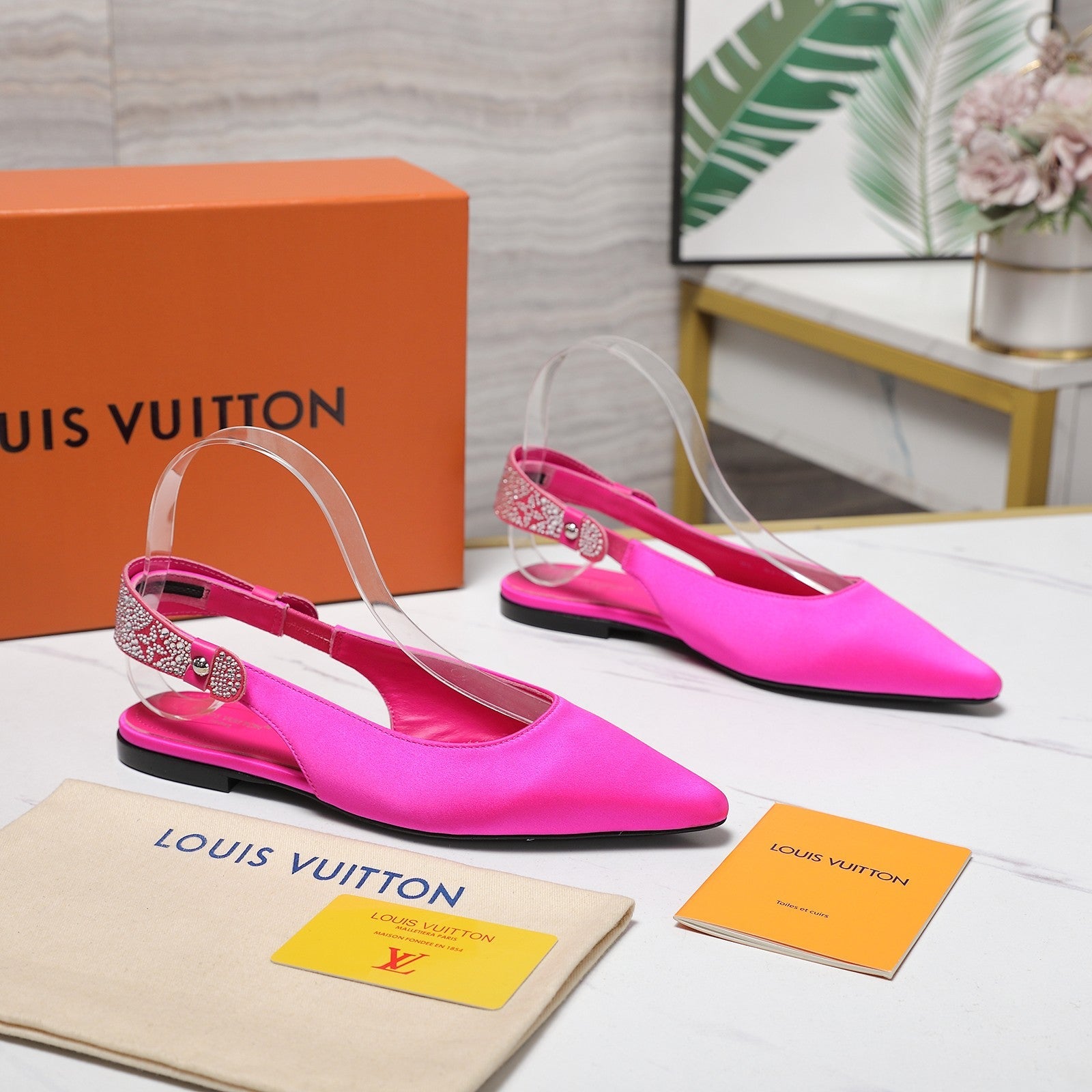 LV 26ss Legacy Slingback Flats Pink in Cowhide 600637