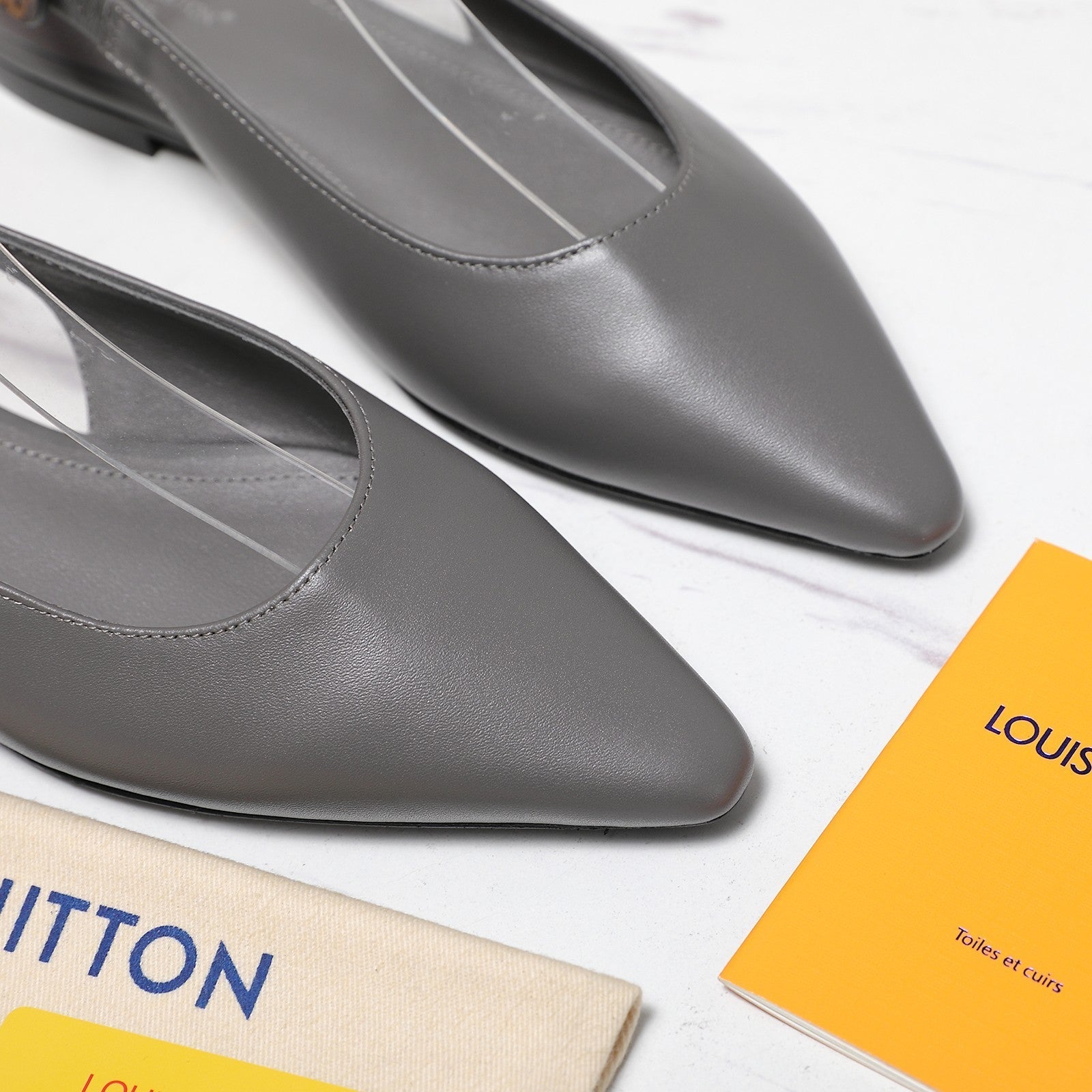 LV 26ss Legacy Slingback Flats Monogram Gray in Cowhide 600638