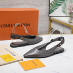 LV 26ss Legacy Slingback Flats Monogram Gray in Cowhide 600638