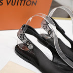 LV 26ss Legacy Slingback Flats Black in Cowhide 600639