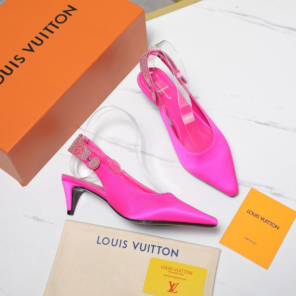 LV 26ss Legacy Slingback Pumps 55 Pink in Cowhide 600641