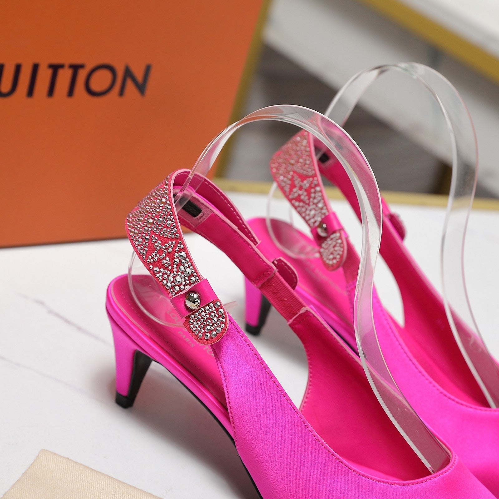 LV 26ss Legacy Slingback Pumps 55 Pink in Cowhide 600641