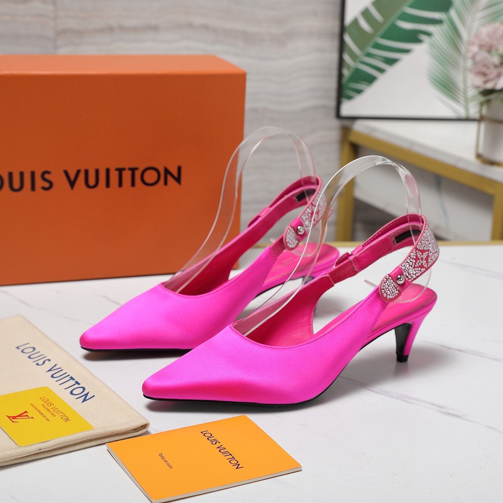 LV 26ss Legacy Slingback Pumps 55 Pink in Cowhide 600641
