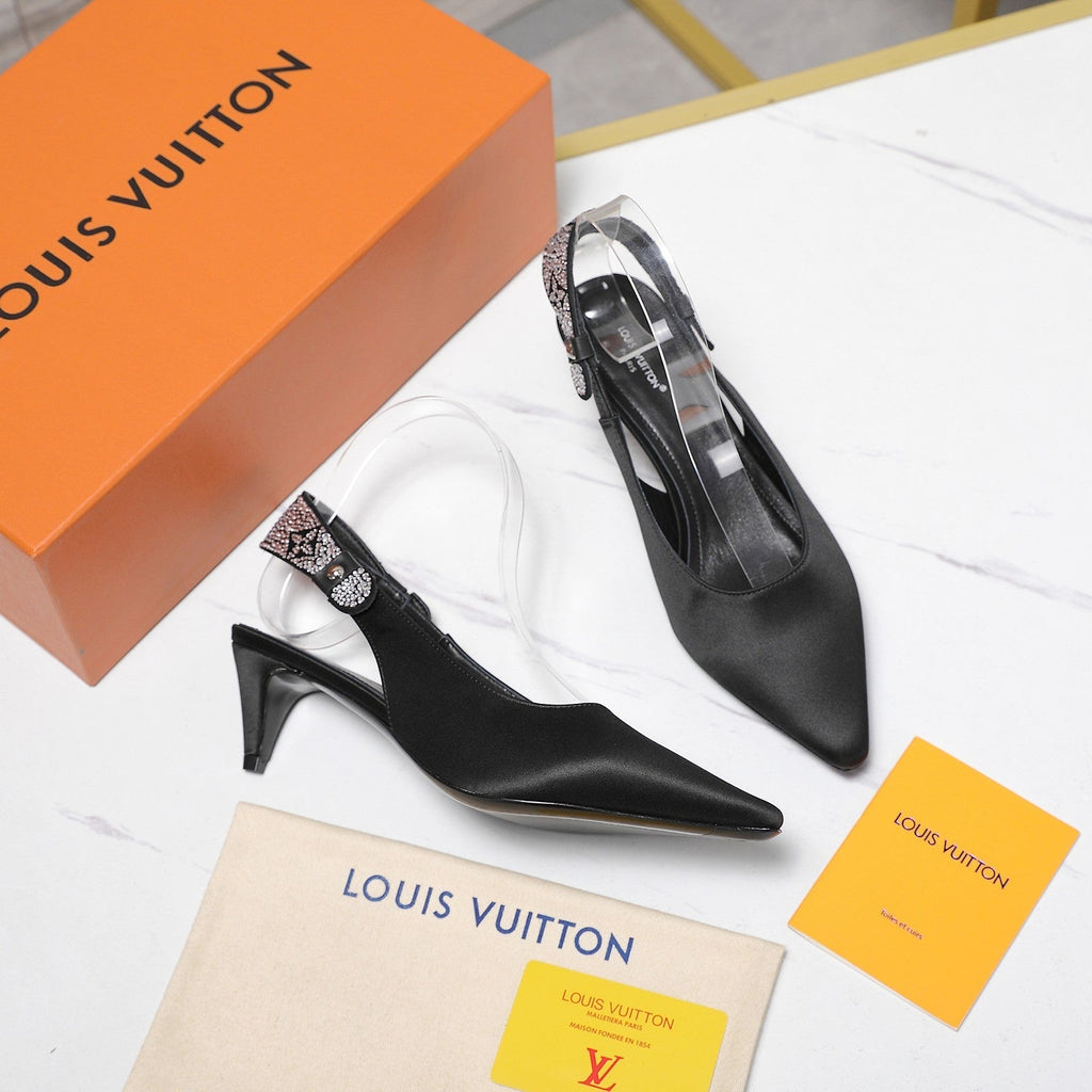 LV 26ss Legacy Slingback Pumps 55 Black in Cowhide 600643