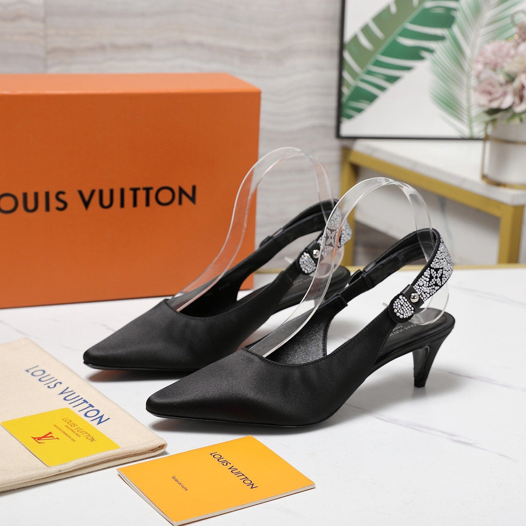 LV 26ss Legacy Slingback Pumps 55 Black in Cowhide 600643
