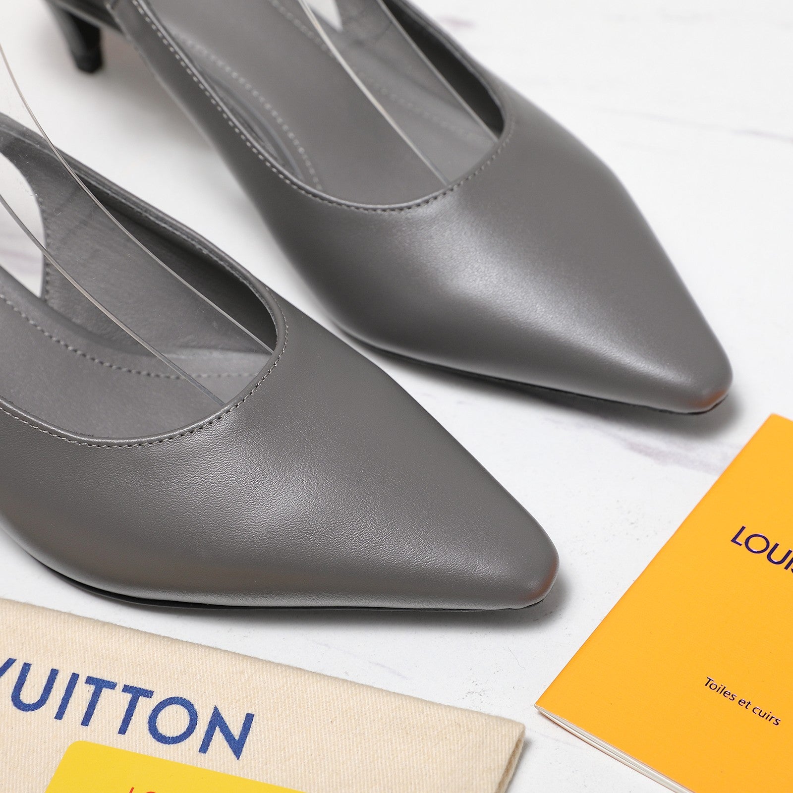 LV 26ss Legacy Slingback Pumps 55 Monogram Gray in Cowhide 600642