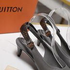 LV 26ss Legacy Slingback Pumps 55 Monogram Gray in Cowhide 600642