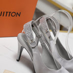 LV 26ss Legacy Slingback Pumps 95 Silver in Cowhide 600644
