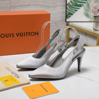 LV 26ss Legacy Slingback Pumps 95 Silver in Cowhide 600644