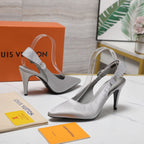 LV 26ss Legacy Slingback Pumps 95 Silver in Cowhide 600644