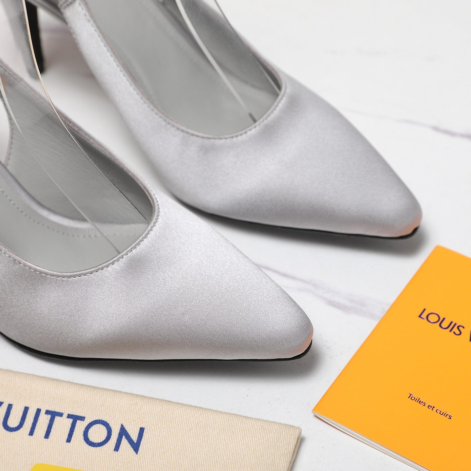 LV 26ss Legacy Slingback Pumps 95 Silver in Cowhide 600644