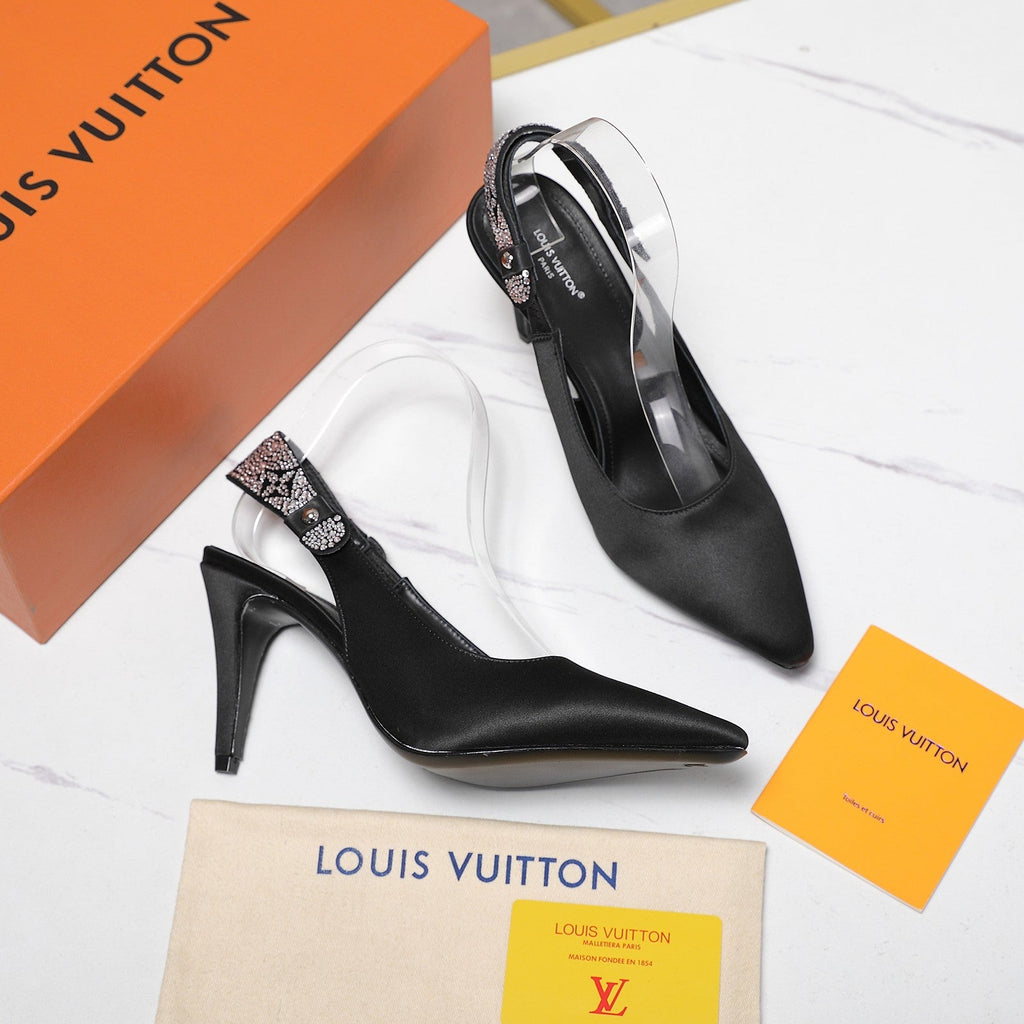 LV 26ss Legacy Slingback Pumps 95 Black in Cowhide 600647