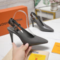 LV 26ss Legacy Slingback Pumps 95 Monogram Gray in Cowhide 600646