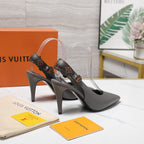 LV 26ss Legacy Slingback Pumps 95 Monogram Gray in Cowhide 600646