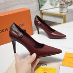 LV 26ss Legacy Pumps 95 Monogram Burgundy in Cowhide 600652