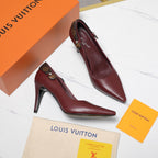 LV 26ss Legacy Pumps 95 Monogram Burgundy in Cowhide 600652