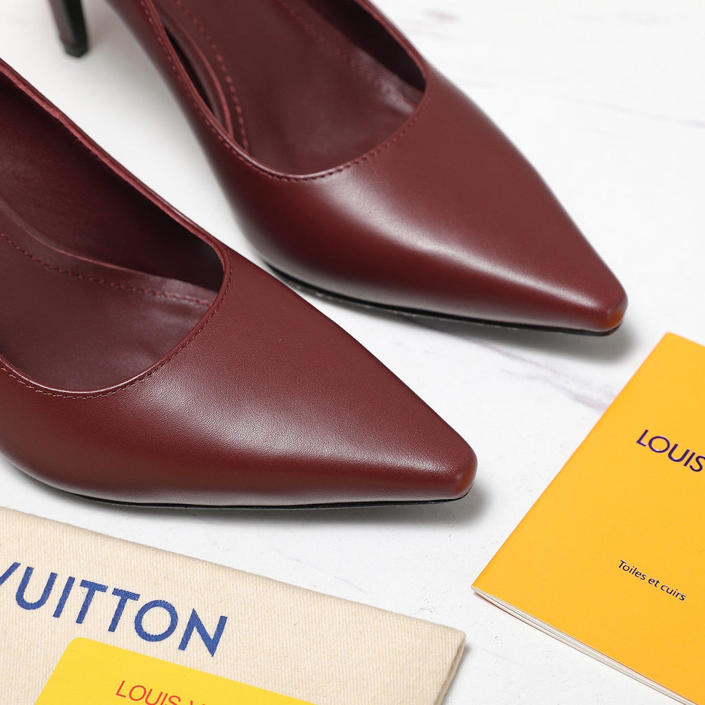 LV 26ss Legacy Pumps 95 Monogram Burgundy in Cowhide 600652